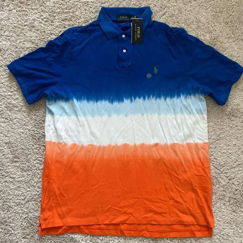 Polo Ralph Lauren Men's Blue Classic-Fit Multi Tie-Dye Polo Shirt
